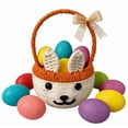 thumbnail image 3 of Kbndieu Easter Basket for Kids with Handles, Imitation Rattan Bunny Easter Baskets with Cute Rabbit Ears, Easter Egg Hunt Bucket for Picnic Wedding Easter Decorations Gifts, 3 of 4