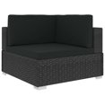 thumbnail image 4 of vidaXL Chaises d'Angle Sectionnelles 2 Pcs avec Coussins Poly Rotin Noir, 4 of 5