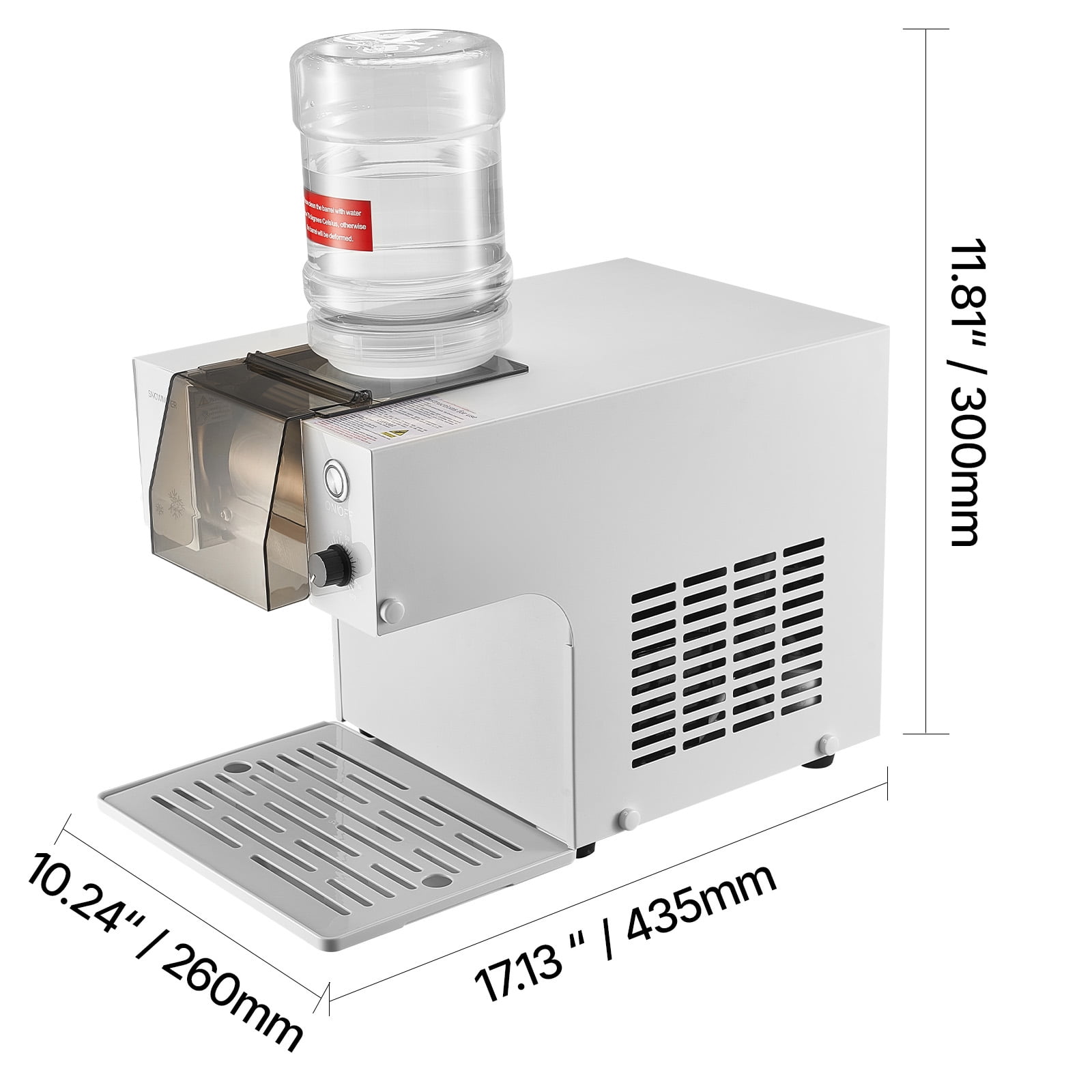KFFKFF Snowflake Ice Maker, 176LBS/24H Ice Machine, Electric Ice Shaver with Stainless Steel Blade, Ice Crusher with 0.48Gal Tank, Quick 90-Second Pre-Cooling, Ideal for Home Use & Small Events