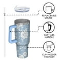 thumbnail image 4 of OBREWU Blue Pioneer Flower Tumbler with Handle and Lid,Blue Pioneer Flower 40oz Double Wall Vacuum Insulated Tumbler,Cups Gift for Women and Men, 4 of 7