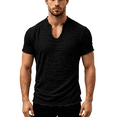 thumbnail image 7 of Yifymode Linen Shirts for Men Short Sleeve V Neck T Shirts Tassel Retro Casual Summer Beach Vacation Tops, 7 of 7
