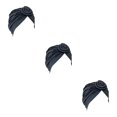 thumbnail image 2 of Qarigey Turban Knot Hijab Hat Donut Cover Solid Stretch Headscarf Caps Loss Bonnet para mujeres Accesorios de maquillaje Gris Type1 NO1, 2 of 6