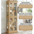 thumbnail image 5 of 71" H Lighted Curio Cabinet Display Case, Glass Curio Cabinets with Adjustable Shelves and Tempered Glass Door, Wooden Cabinet w/Mirrored Back Pane for Living Room (Light Oak), 5 of 9