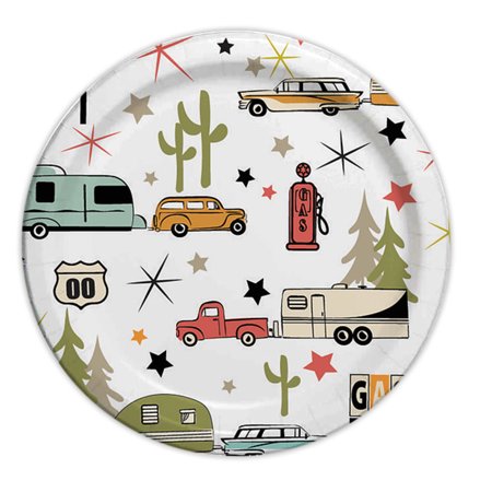 Camp Casual CC-007R8 Road Trip Eco-Friendly Paper Plates - 8-1/2  Diameter  Pack of 24