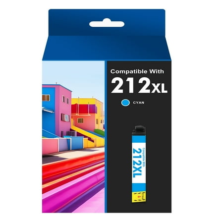1 x Cyan 212XL Ink Cartridges Use With WorkForce WF-2850 WF-2830 Expression Home XP-4100 XP-4105 Compatible for Epson 212 212XL Printer Ink Combo Pack