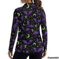 thumbnail image 2 of Jeiento Moisture Wicking Women's Golf Shirts, Moon Bat Gym Workout Tops, Long Sleeve V Neck Quick Dry Sun Protection Tennis Shirt for Workout Training Daily Wear, 2 of 7