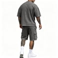 thumbnail image 4 of Mens Short Sets 2 Piece Outfits - Casual Summer Short Sleeve Sweatsuits Sets for Men with Cargo Pocket, 4 of 5