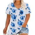 thumbnail image 2 of Plus Size Women's Tops Short Sleeve Casual Under 10$ 4X Loose Blouse, 2 of 5