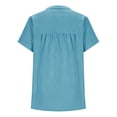 thumbnail image 5 of Bovemsi Oversized Tshirts for Women Comfort Linen Cotton Blend Short Sleeve Button Loose Fit Tops for Women Trendy XXXL, 5 of 5