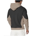 thumbnail image 4 of lkfuzj 2024 New Mens Casual Hooded Sweatshirts Fashion Pullover Solid Color Splice Pockets Long Sleeve Drawstring Workout Sport Hoodie Comfy Pullover Top Sweatshirt Brown, 4 of 4