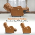 thumbnail image 4 of MCombo Triple Motor Power Rocker Recliner with Power Headrest for Adults, FSC Certified, Faux Leather, Orange, 4 of 11