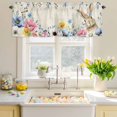 thumbnail image 4 of Valances for Windows Easter Rabbit Blossom Peony Rod Pocket Short Curtain for Bathroom Living Room Bedroom Pastoral Eucalyptus Berry 1 Panel 42x12in, 4 of 9