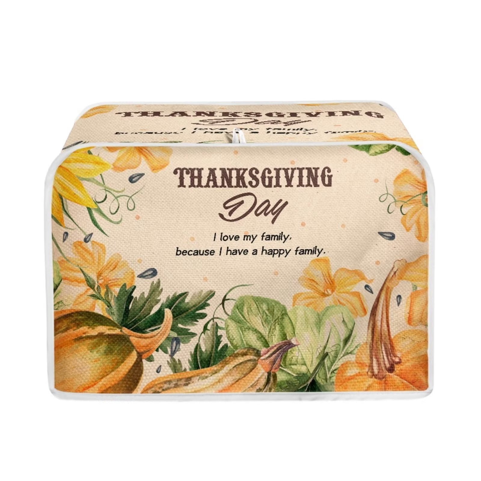 NETILGEN Thanksgiving Day Pumpkins Fall Flowers Print Toaster Covers ...