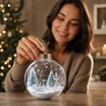 thumbnail image 6 of DefiDgd Lighted Clear Acrylic Christmas Ball Ornament,3D Miniature Snowy Winter Scene Hanging Bauble With Gold Cap for Xmas Tree Holiday Home Decor,Gift, 6 of 7