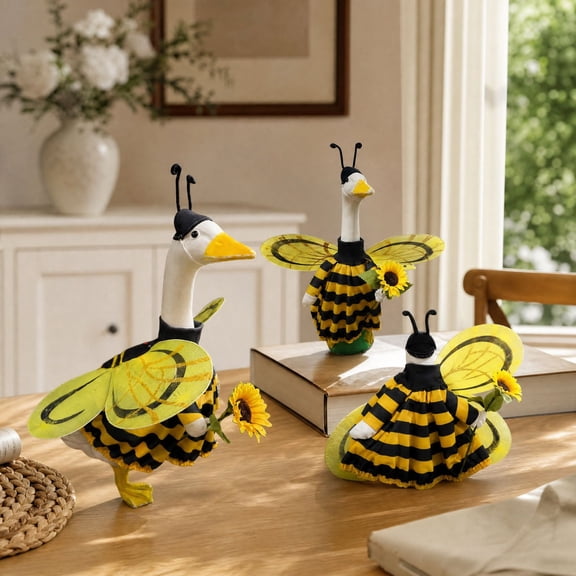 Darzheoy Spring Bee Goose Outfit Lawn Goose Clothes with Wings 23" Spring Bee Outdoor Patio Yard Lawn Art Decoration