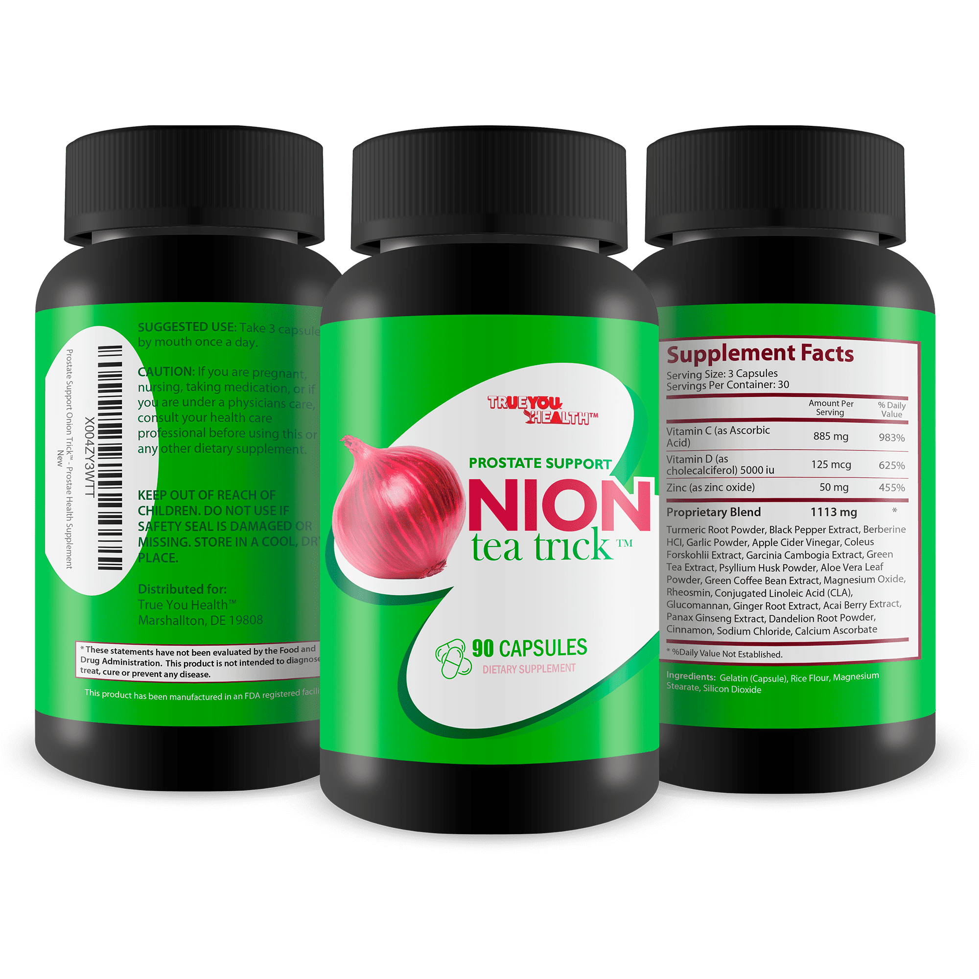 Prostate Support Onion Tea Trick - Our Best Prostatitis Supplement for Reducing Enlargement - Natural Swelling Support Formula with Turmeric & Vitamin D, C - Male Alpha Flow Super Prostate Genix Pill