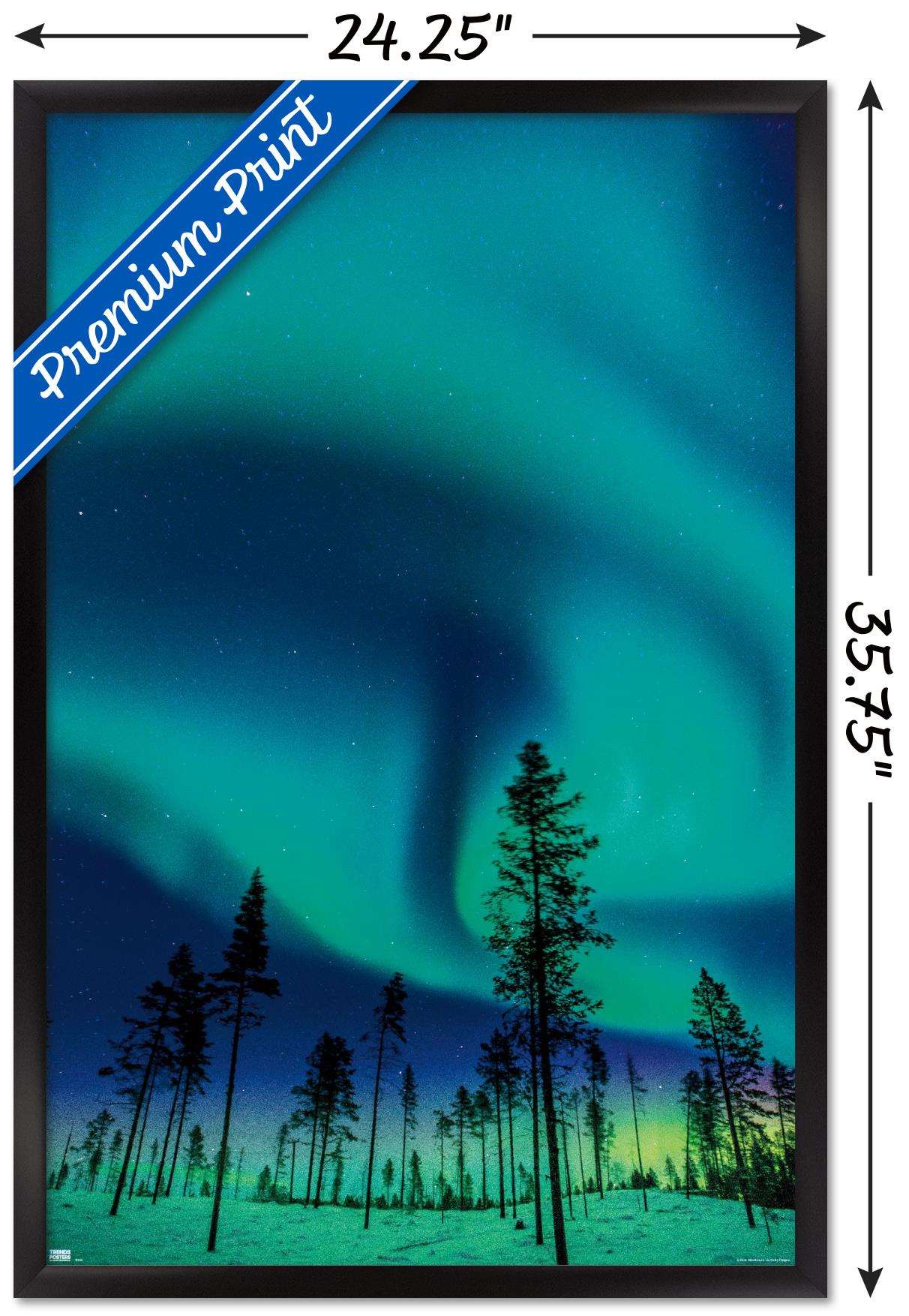 Aurora Borealis Wall Poster, 22.375" x 34", Framed
