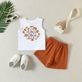 thumbnail image 5 of Toddler Boy Outfits Sleeveless Letter Prints Vest Tops Shorts Child Kids Two Pieces Set Toddler Boy Clothes White 18 Months-24 Months, 5 of 6