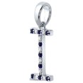 thumbnail image 2 of 10kt White Gold Womens Round Blue Sapphire Initial I Letter Pendant 1/6 Cttw, 2 of 2
