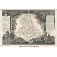 thumbnail image 1 of 24"x36" Gallery Poster, 1852 Levasseur Map of the Department De Le Haute Vienne, France (Limoge Porcelain Region), 1 of 1