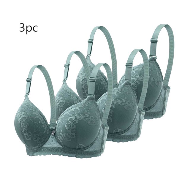 LOVZFMLL Bras for Women Woman's Comfortable Lace Breathable Bra Underwear No Rims Green 38