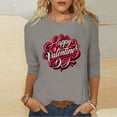 thumbnail image 4 of Vetsdori Womens 3/4 Sleeve Tops Valentine Plus Size Blouses Casual Summer,Cute Graphic Crew Neck Shirts for Junior Gifts for Girlfriend, 4 of 5