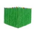 thumbnail image 2 of Falda de mesa de césped artificial, accesorios de vajilla, decoración universal para mesa hawaiana. Verde, 2 of 6