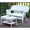 White without Cushion, variant on Jeco Wicker Patio Love Seat and Coffee Table Set in White without Cushion