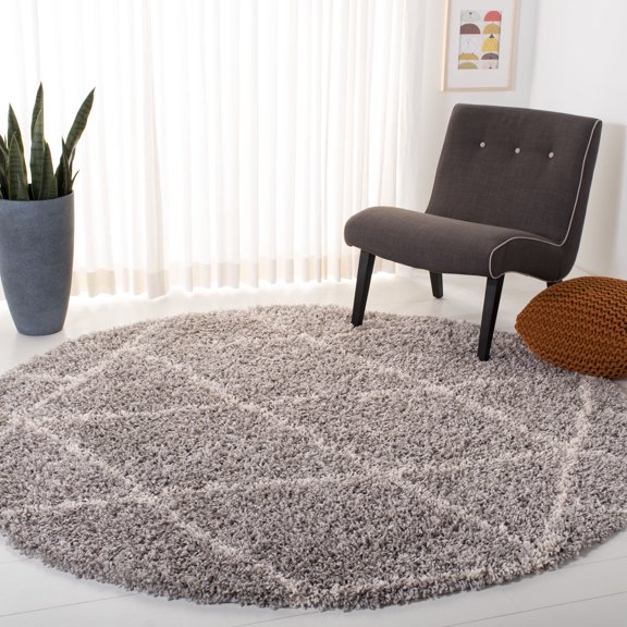 SAFAVIEH Pro Lux Shag Collection PLX433F Grey / Cream Rug