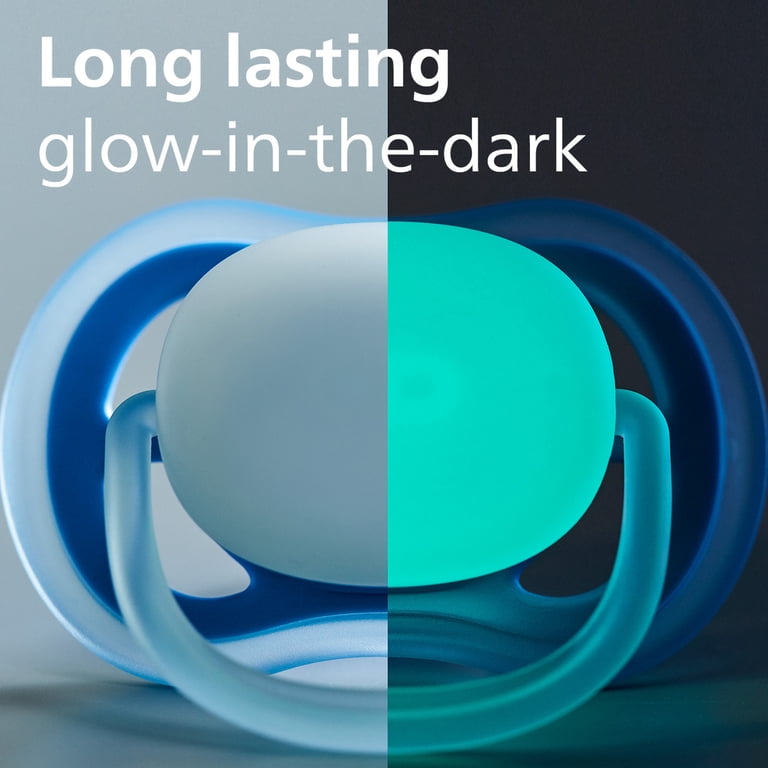 Philips Avent Glow-in-Dark Pacifiers (6-18 Months) - 4 Pack With Sterilizer Case