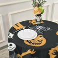 thumbnail image 5 of Coolnut Halloween Pumpkin Spider Round Tablecloth 60In, Water Resistant Spill Proof Large Table Cover for Indoor & Outdoor Family Gathering Dinner, BBQ Halloween Decoration, 5 of 7
