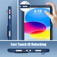 thumbnail image 6 of ELEHOLD Rugged Case for iPad 10th Gen 10.9" 2022,Kids Case with Hidden Kicktand Pencil Holder Silicone Shockproof Case for iPad 10.9 inch,Navy Blue, 6 of 7