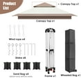 thumbnail image 6 of Pireart Pop-up Canopy Tent 13x13 ft Outdoor Pop Up Gazebo Canopy with 1-Person Set up, Praty Tent with Wheeled Bag, Brown, 6 of 9