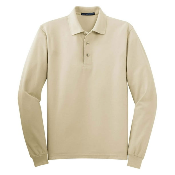 Port Authority - Port Authority Men's Silk Touch Long Sleeve Polo Shirt ...