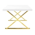 thumbnail image 3 of Pangea Home Alexa Lacquer & High Polished Steel Metal Dining Table in White/Gold, 3 of 4