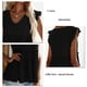 thumbnail image 3 of Camisa Babydoll para Mujer Higoodz Transpirable Peplum Top Cuello en V Sin Mangas, 3 of 6