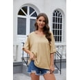 thumbnail image 4 of Sherrylily Women V Neck Oversized T Shirts Summer Short Sleeve Plus Size Casual Tops Tee, 4 of 6