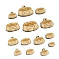 thumbnail image 1 of Dog Food Bowl Wood Mini Charms Shapes DIY Craft Jewelry - With Hole - 25mm (7pcs), 1 of 7
