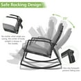 thumbnail image 4 of Gymax 3PCS Rattan Bistro Rocking Chair Set Patio Furniture Set w/ Gray Cushions, 4 of 10