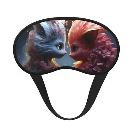 Salouo Cute Red And White Elf Pattern Eye Masks, 1-Pack Sleep Mask Eye Cover Washable Sleeping Eyeshade Block Sleep Shade Cover Light Reduces Traveling Gifts