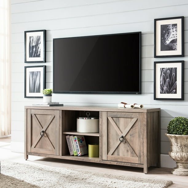 Evelyn&Zoe Modern Farmhouse Wood TV Stand for TVs up to 65" Walmart