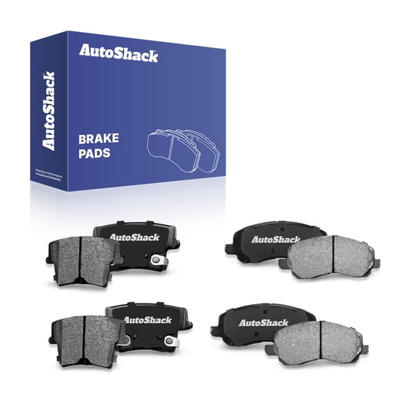AutoShack Front & Rear Ceramic Brake Pad Set | Replacement for 2014 Dodge Avenger | 8-PC