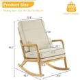 thumbnail image 2 of Nursery Rocking Chair Removable Glider Rocker High Backrest Rocking Armchair Mid-Century Accent Chair with Lumber Pillow for Bedroom, Living Room, Nursery, Beige, 2 of 16