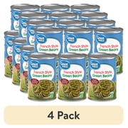 (4 pack) (6 Cans) Great Value Canned French Style Green Beans, 14.5 oz