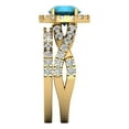 thumbnail image 3 of Clara Pucci 18K Yellow Gold 1.795 Simulated Turquoise Engraveable Engagement Ring + Wedding Band Set, 3 of 7
