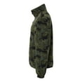 thumbnail image 3 of Burnside Mens Polar Fleece Quarter-Zip Pullover, L, Green Camo, 3 of 4