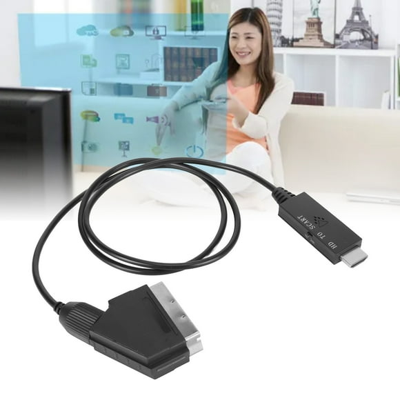 HD Multimedia Interface To Scart Cable, HD To Scart Cable Definition Conversion Support DVI System Sideline Signal Support PAL NTSC For TV