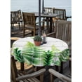 thumbnail image 2 of Outdoor Tablecloths with Umbrella Hole & Zipper, Spring Leaves Round Tablecloth 54 Inch, Pastoral Garden Botanical Gray Wooden Waterproof Table Cloth, Patio/Pool/Picnic Table Covers, 2 of 8