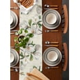 thumbnail image 2 of Botanical Flowers Table Runner Cotton Linen 48 Inch Holiday Dresser Scarves, Vintage Rustic White Floral Leaves Tablerunner for Kitchen Coffee Dining Bedroom Living Room Dinner Scarf Décor 13''x48'', 2 of 9