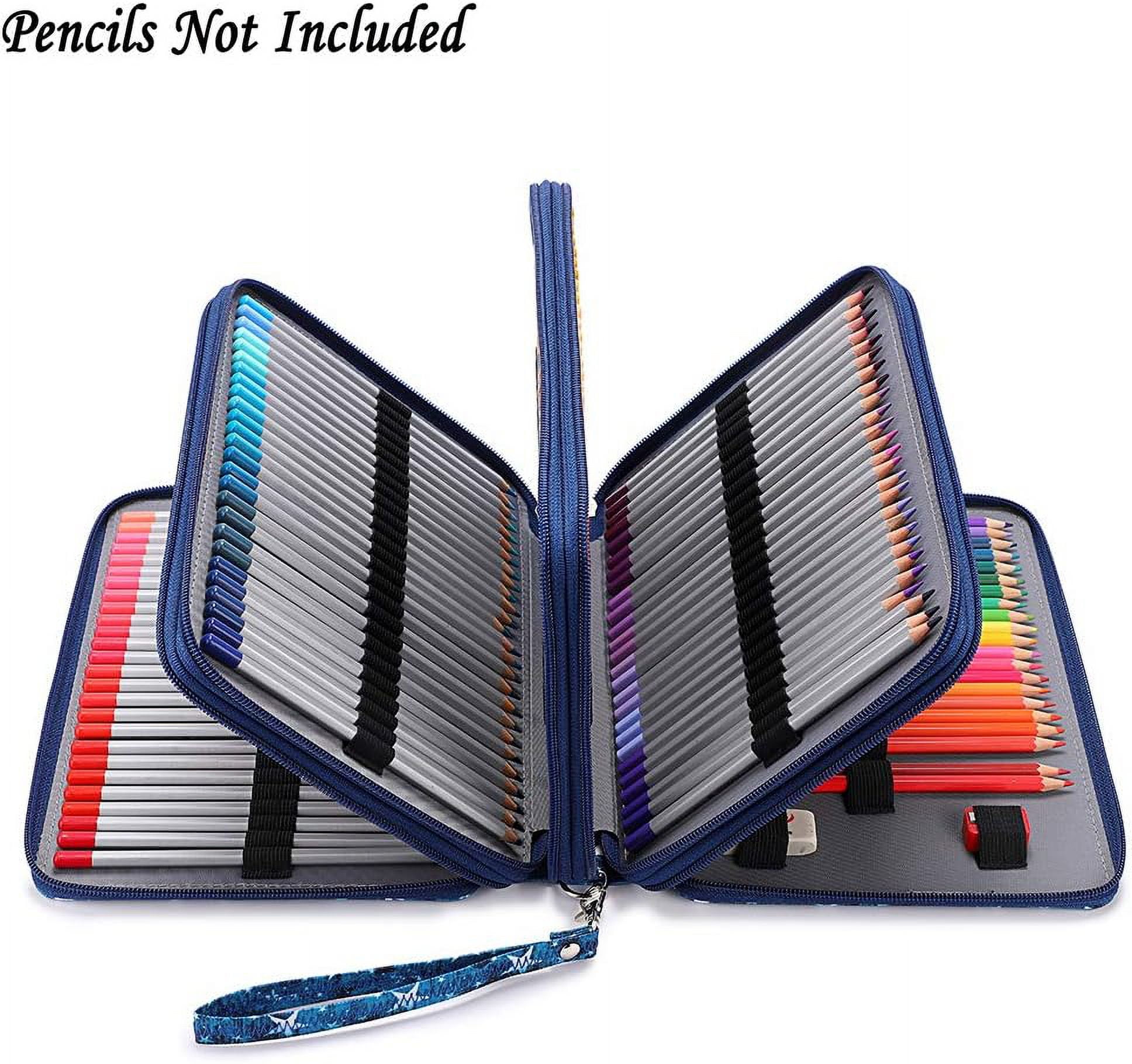 Colored Pencil Case-200-slot Pen Holder Pencil Case Large Capacity Pencil Storage Box with Handle with Convenient Colored Pencil Case Pencil Case Storage Box